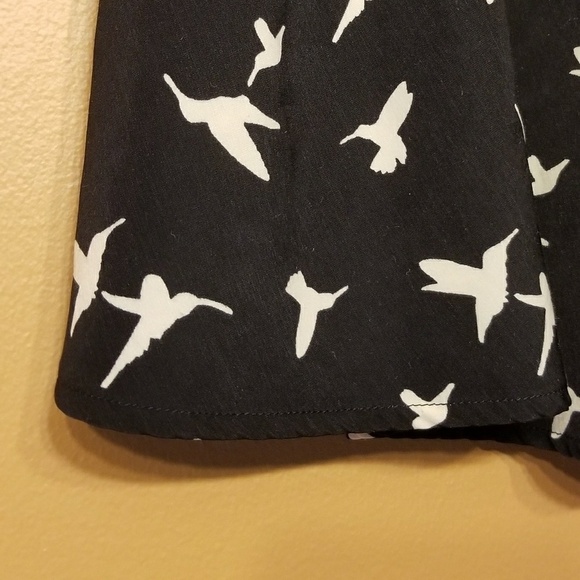Freebird | Black Mini Skirt With Allover Bird Print (Size Medium) - Picture 3 of 6